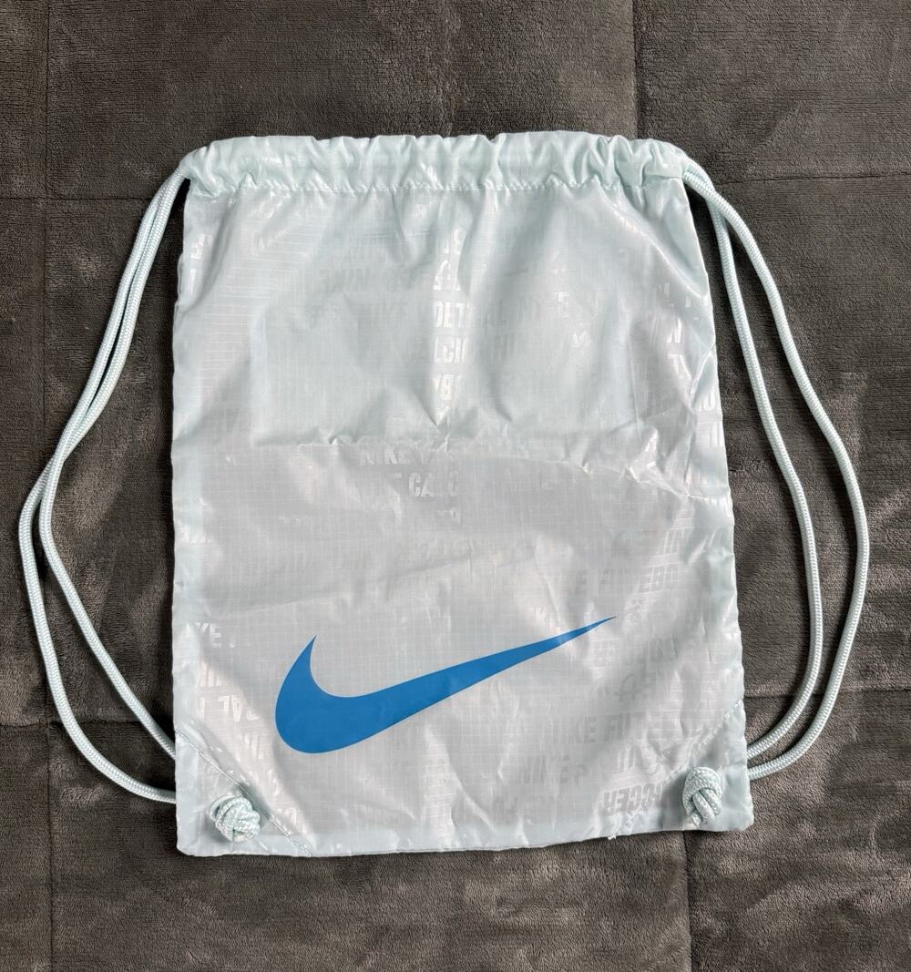 Nike Drawstring Travel Gym Shoes Bag Blue Swoosh NWOT